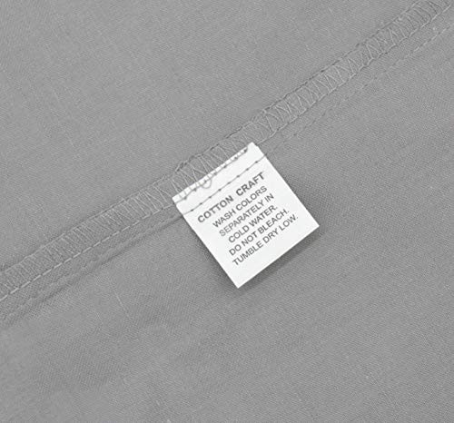 Cotton Craft Set Of 2 Pillow Protectors - 220 Thread Count Pure Combed Cotton Sateen Weave Body Pillow Cover With Zipper - 21 X 54 Inch - Grey - Pillow Not Included #TOP3
