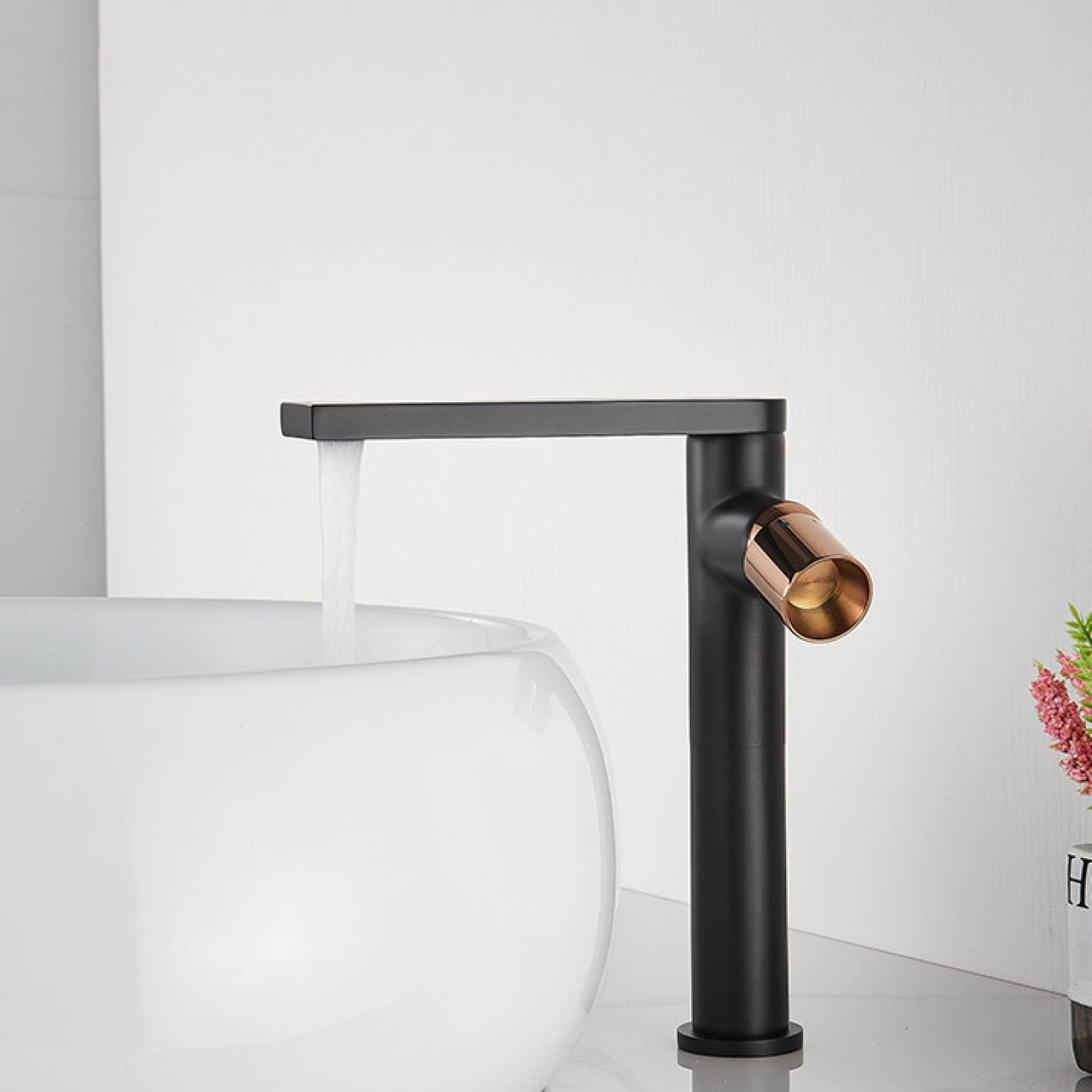 Bathroom Tap Black/Rose Gold Washbasin Faucet Installed On The Sink Hot and Cold Water Mixing Basin Taps