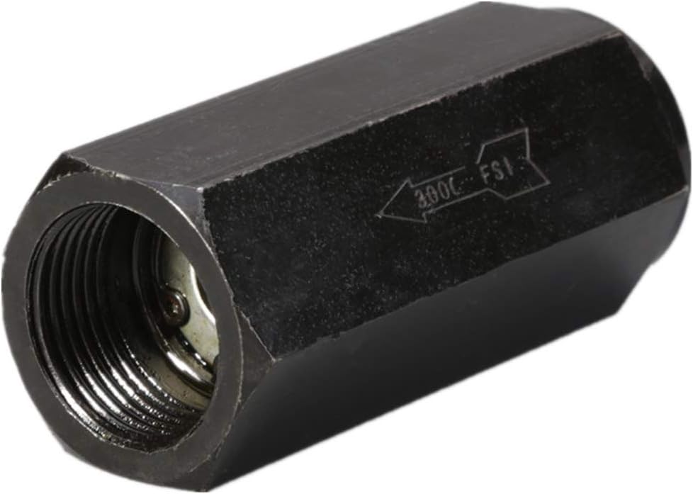 Hydraulic Inline Check Valve, 1/2" NPT, CNC Precision Machined Carbon Steel, 3000 PSI, One-Way Non-Return Valve for Cylinder Holding, Pump & Compressor Discharge, Hydraulic Manifolds, Water Oil Gas