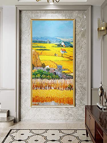 Peinture à l'huile Van Gogh pour habiller un grand mur vide avec une toile jaune XXL