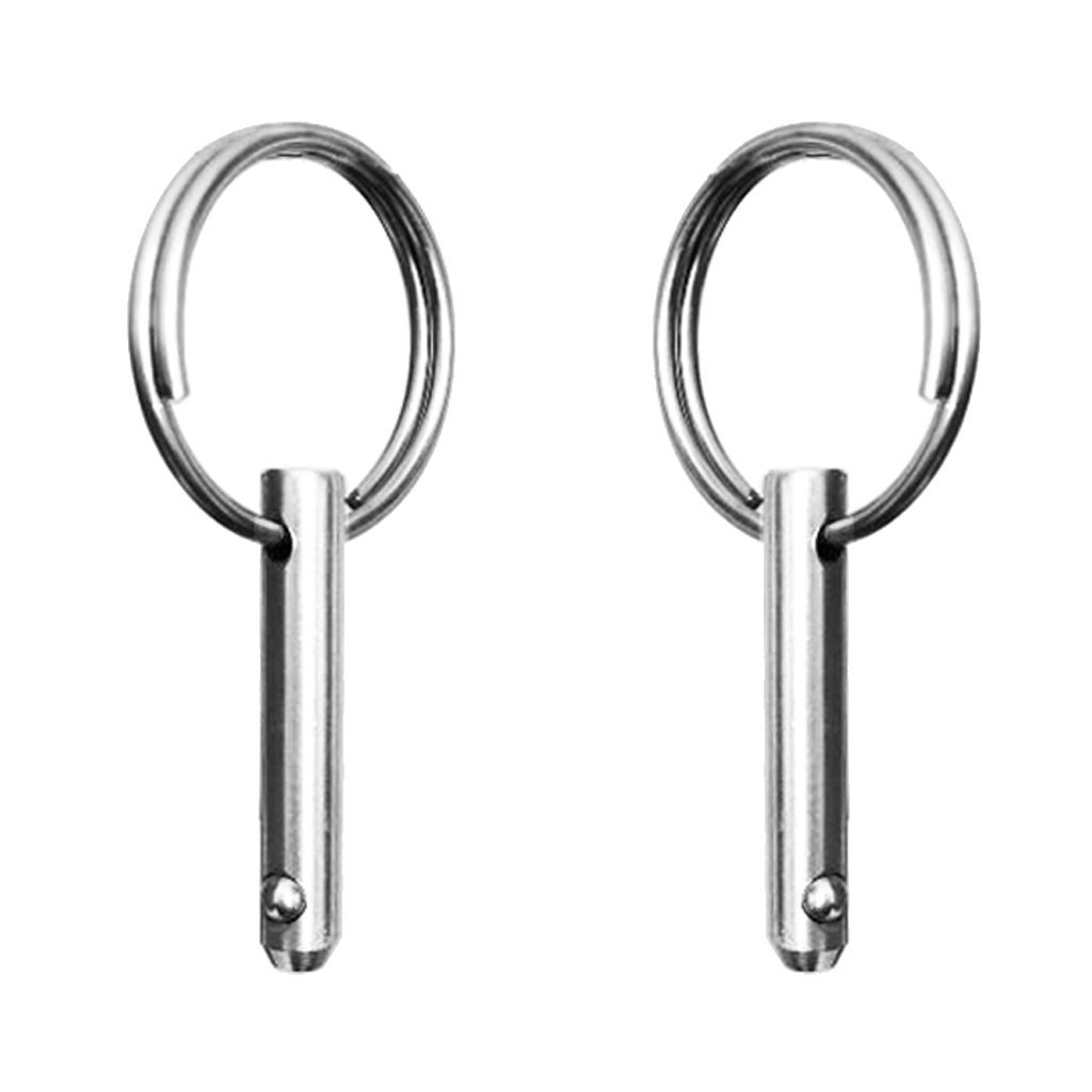 Confezione da 2 perni a sgancio rapido diametro 8 mm lunghezza utilizzabile 57 mm acciaio inox 316 perno superiore Bimini hardware marino tutte le parti sono realizzate in acciaio inossidabile 316