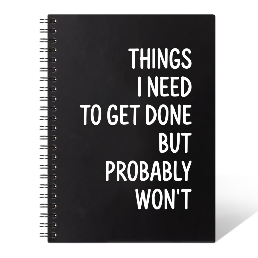 THEBESTU Things I Need To Get Done 160 Pages Hardcover Blank Spiral Notizbuch Lustiger Spruch Sarkastische Arbeit Gag Geschenke für Büroangestellte Büro Notizbuch Geschenke für Kollegen Mitarbeiter