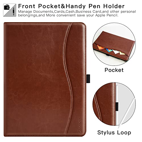 Ztotopcases For New Ipad 10Th Generation Case 10.9 Inch 2022, Premium Pu Leather Business Folio Stand Cover With Slot, Auto Wake/Sleep, Multi-Angles For Ipad 10Th Gen 10.9" Case, Brown #TOP6