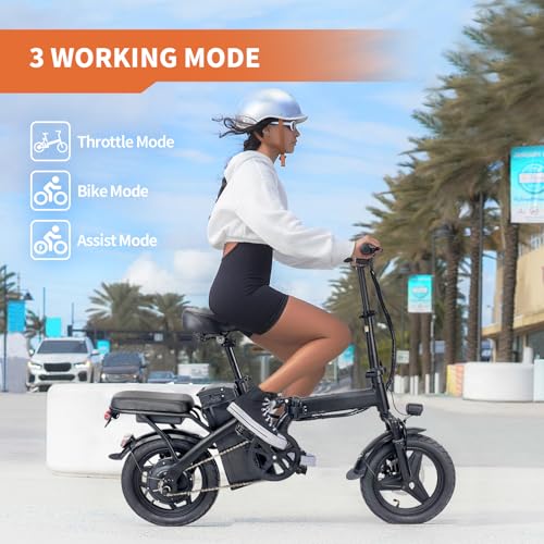 E14 500W 14" Folding Electric Bike, 48V 10Ah Battery, 25 Miles Range