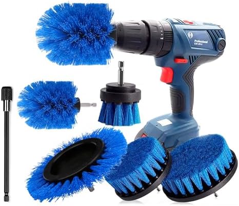 Bürstenaufsatz Bohrmaschine Set 6 Stück Bohrbürsten Befestigung Reinigungsbürste Felgenbürste Scrubber Reinigung Bürste Kit für Felgen, Badewanne, Fliesen, Küche, Auto, Sofa Ecken