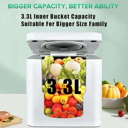 Kitchen Composter Bin, 3.3L Odorless Electric Smart Compost Bin, Easy Clean Countertop Compost Bin, One-touch Turn Food Waste To Compost - Image 3