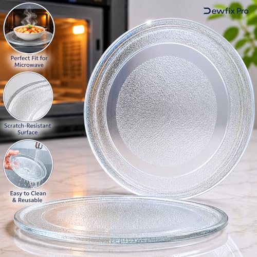 Image of Microwave Oven Glass Turntable Plate /Tray Plain Bottom Replacement Compatible with LG, IFB 17L /19L /20L, Godrej, Whirlpool, Bajaj, Morphy Richards, Microwave Ovens, (Size 24.5cm /9.6 inch)