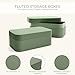 Decorative Storage Boxes with Lids – Set of 2 Beautiful Fluted Cardboard Organizer Bins for Your Home Bookshelf Decor to Safely Store Your Documents, Memory Box Items and Other Keepsakes in Style