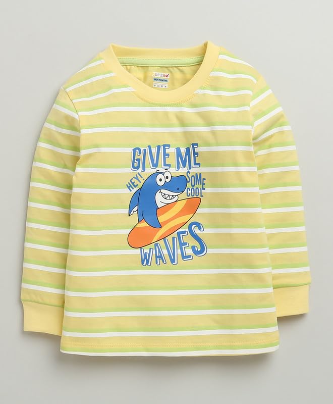 Image of BUMZEE Boys Cotton Full Sleeves T-Shirt & Pyjama Set (Peb10384391)