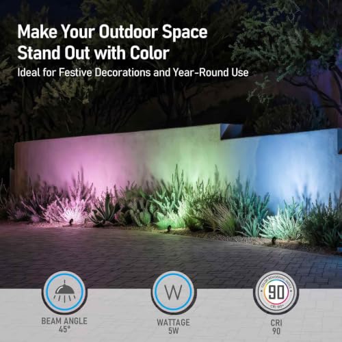 Image of LEONLITE 4-Pack RGBCW 12-24V Low Voltage LED Spotlight Oil Rubbed Bronze