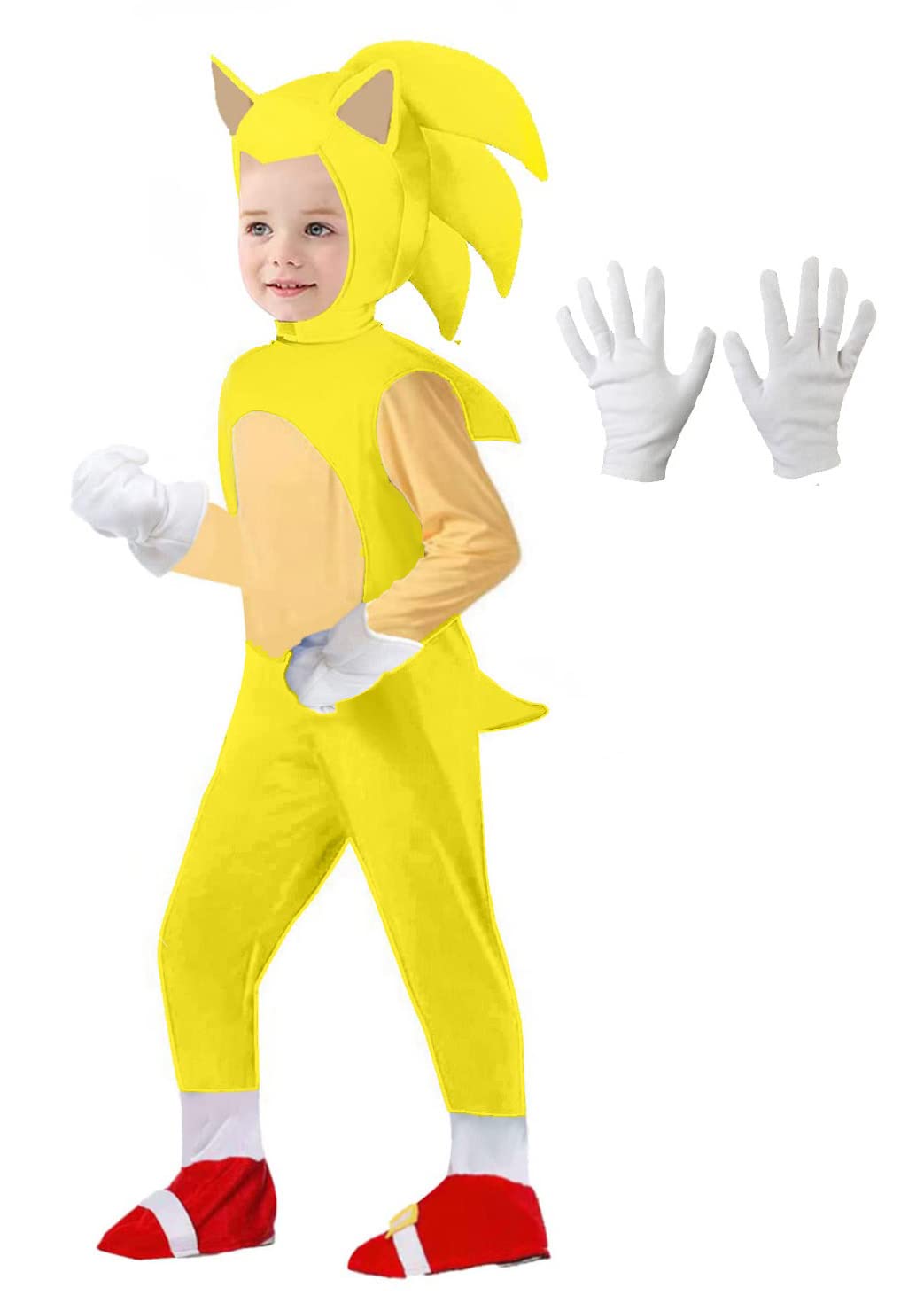 Woksep Cosplay Cartoon Jumpsuit Girls Boys Hedgehog Costume Halloween Pretend Play Outfits,L