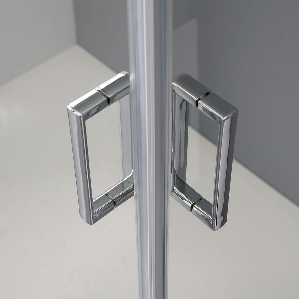 Kiamami Valentina - Ducha 70x120 con apertura en esquina, transparente, estructura de aluminio | Giada