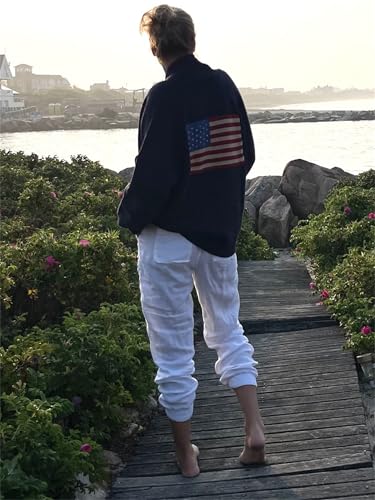 Women Y2k American Flag Pattern Sweater Solid Color Fourth of July Cardigan Patriotic Knic USA Button Front Top2