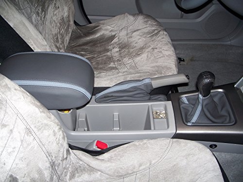 RedlineGoods armrest Cover Compatible with Subaru Forester 2009-13. Tailor Made - not Universal. Genuine top-Grade Italian Black Suede (Alcantara) with Blue Thread