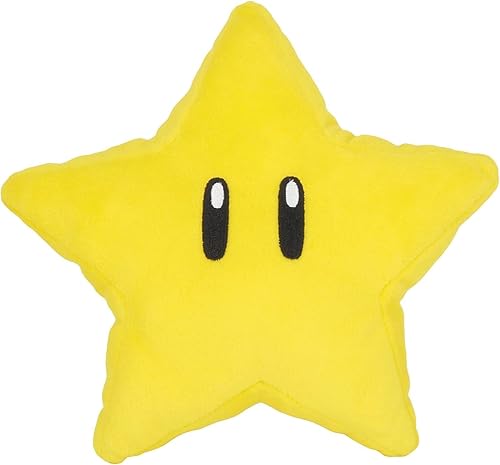 Almohada de felpa Super Star de 12 pulgadas, juguete de peluche amarillo de Star Man, regalo de cumpleaños de Navidad para niños fanáticos (12