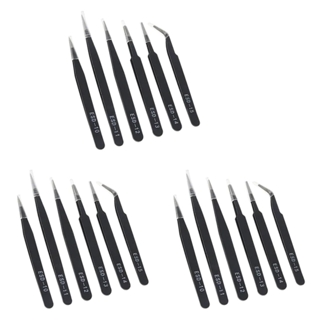 Ijsdnvjndx As Shown Precisious Tweezers Set Anti-Static Stainless Steel Tweezers Repair Tool For Electronics Repair Soldering Craft Tool