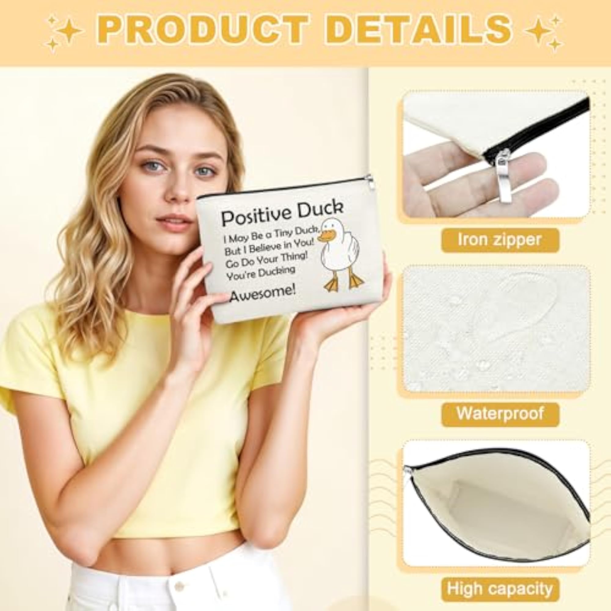 Inspirational Gifts Makeup Bag, Motivational Duck Gift