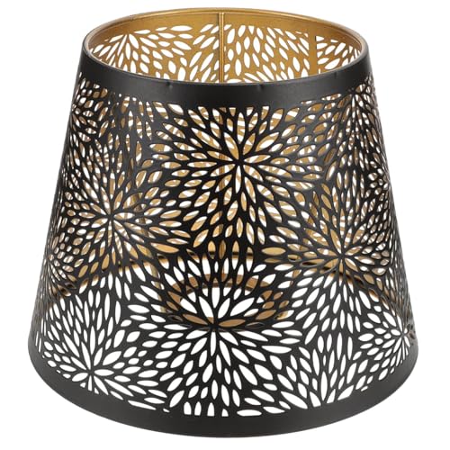 JIUSEGE Metal Lamp Shade, Small Hollow Out Black Lampshade for Table Lamp, Modern Metal Light Cover for Table, Floor Lamp and Pendant Lights