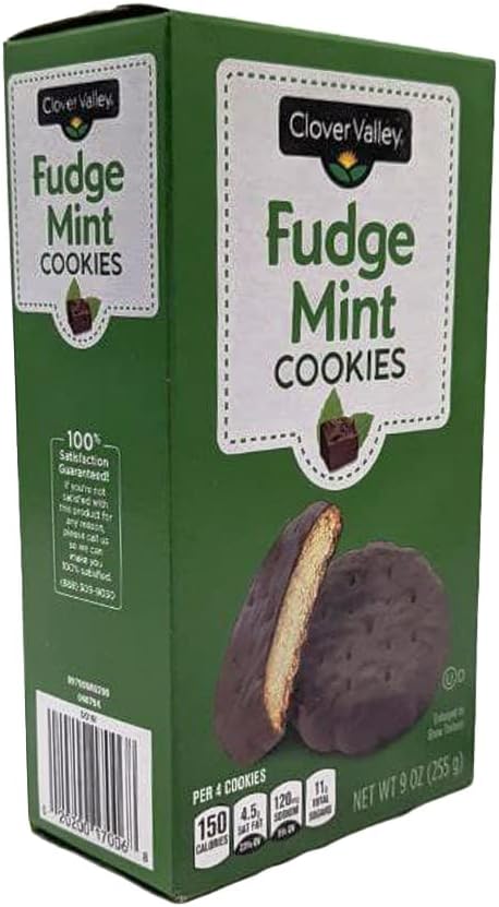 Clover Valley Thin Fudge Mint Cookies 9 Ounce Box