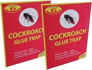 12 X COCKROACH INSECT PEST GLUE TRAPS - POISON FREE - PRE-BAITED - GLUE TRAPS (12)