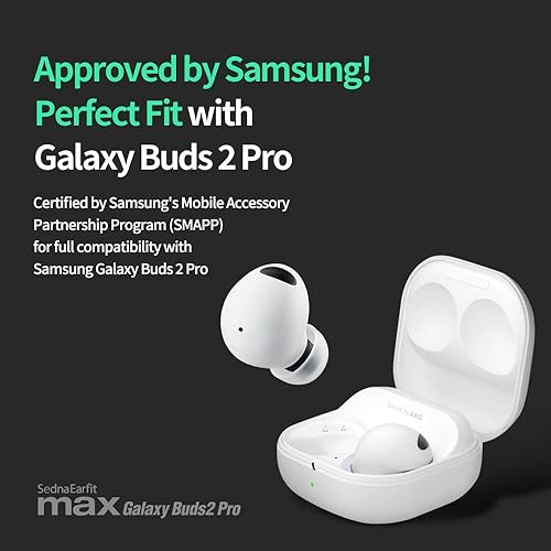 Miniatura 3 de AZLA SednaEarfit MAX - Funda para Galaxy Buds 2 Pro Phantom Black, 3 pares (SSSMS)