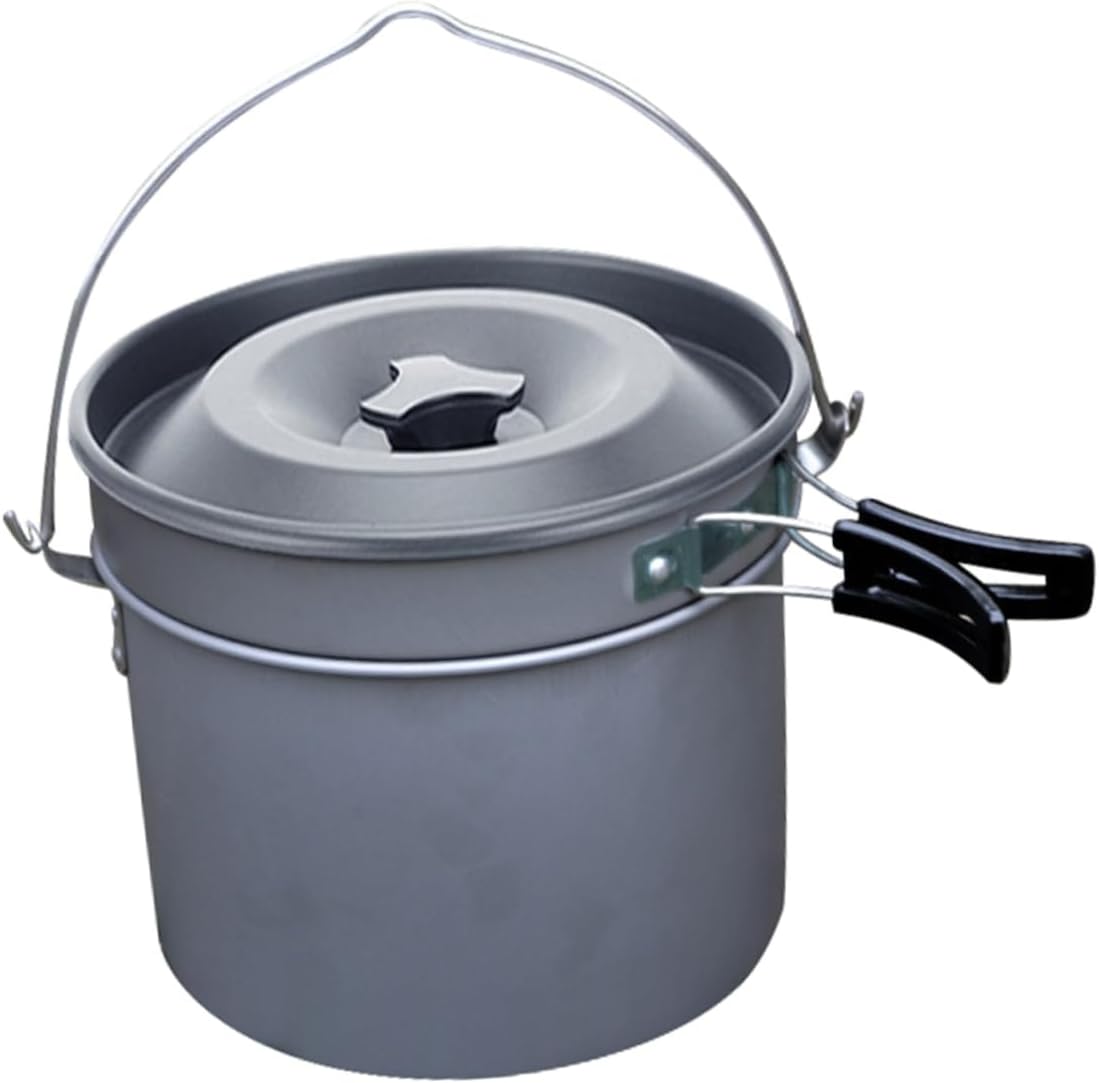 1set Portable Camping Cookware People Non-Stick Picnic Pots for Outdoor Cooking Lightweight Cook Backpacking and Travel