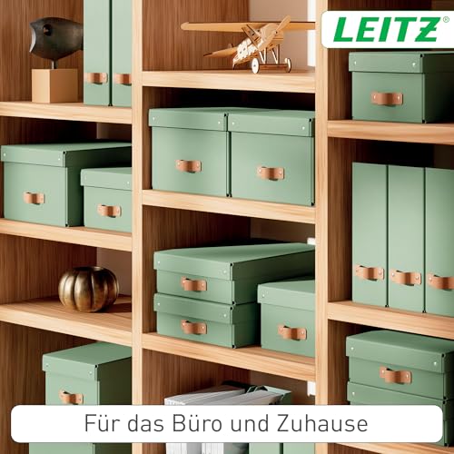 Leitz Puro Stehsammler – 2er-Set A4 Magazinhalter, kompatibel mit gängigen Regalsystemen, 900 Blatt (80 g/m²), Schreibtisch-Organizer für Büro & Zuhause, 10x25x30 cm, Hellgrün, 24710050