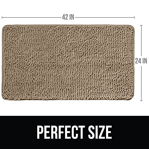 Kangaroo Luxury Chenille Bath Rug, 42X24, Extra Soft And Absorbent Shaggy Bathroom Rugs, Strong Underside, Plush Machine Wash Carpet Mats For Children's Tub Shower, Bathtub And Bath Room, Beige #TOP6