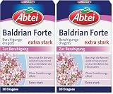 Abtei Baldrian Forte - pflanzlich, aus der Baldrianwurzel - zur Beruhigung und bei Schlafstörungen - ohne Gewöhnungseffekt - laborgeprüft - 30 Dragees (Packung mit 2)