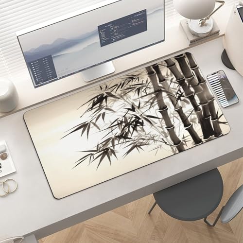 Bamboo Tree Image Chinese Calligraphy Desk Pad Rubber Base miniatura 6