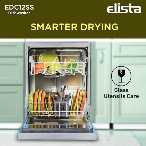 Image of Elista Dishwasher | 12 place setting | 6 Wash program Perfect for Indian Kitchen| | Intensive 65�C Wash programme|A++ Energy rating| EDC 12 SS