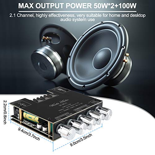 Carte amplificateur Bluetooth 2.1 2X50W+100W 12V-24V Module amplificateur de puissance Audio contrôle des basses et des aigus