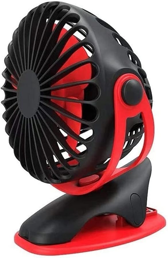 Mini Clip Fan Stroller Fan USB Desktop Fan 4 Speeds Quiet Cooling Table Fan 360° Rotation for Pushchairs Strollers Buggies Offices Easy to Carry (Color : Yellow)
