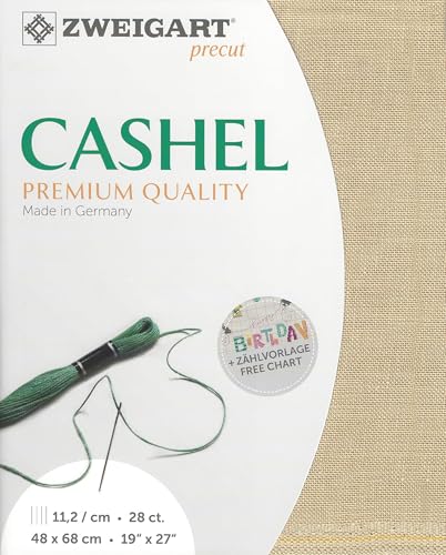 Image of Wizardi Cashel 28 Count Light Mocha. Needlework Canvas, Cross-Stitch Fabric, Embroidery Cloth, Needlepoint Canvas. 3281 /309 Precut Zweigart