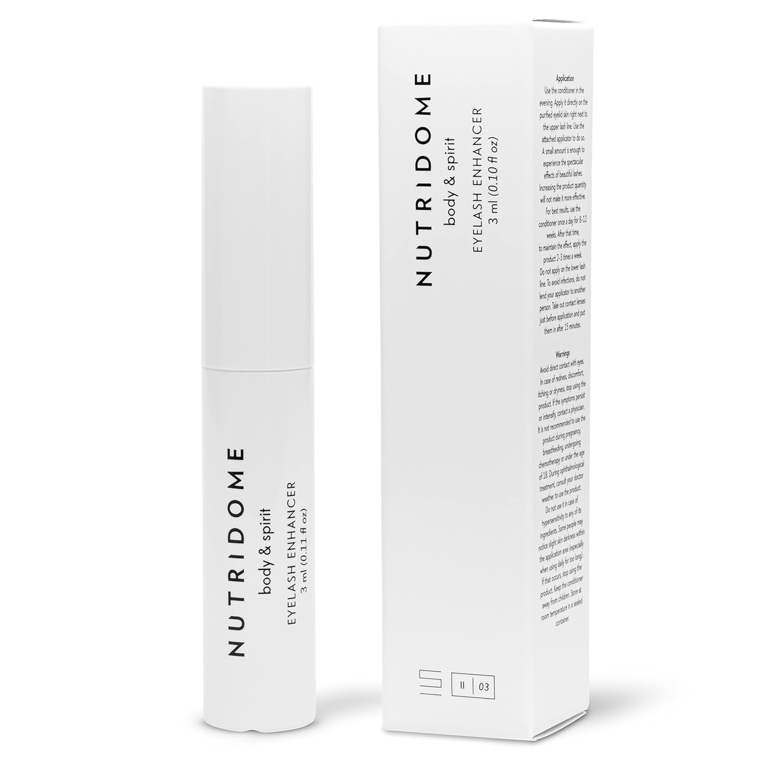NUTRIDOME Serum Pestañas 3ml Para el Crecimiento Rápido y Fuerte | Serum Pestañas Crecimiento Extensión | Cosméticos Naturales Alargador Pestañas Veganos | Fortalecedor de Pestañas