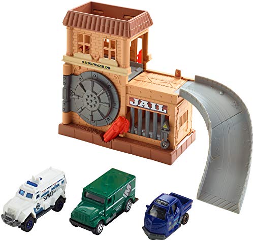Matchbox Bank Robbery Playset - Bank Jail 4 Vehicles - MBX Rescue