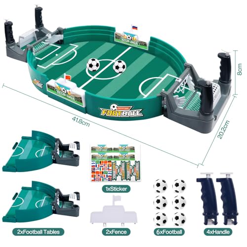 Tischfussball Kinder Interaktives Tischfußballspiel mit 6 Fußbälle: Mini Tischkicker Desktop Spielzeug Tisch Fußball Kit - Geburtstag Partyspielzeug für Jungen und Mädchen – Bild 3