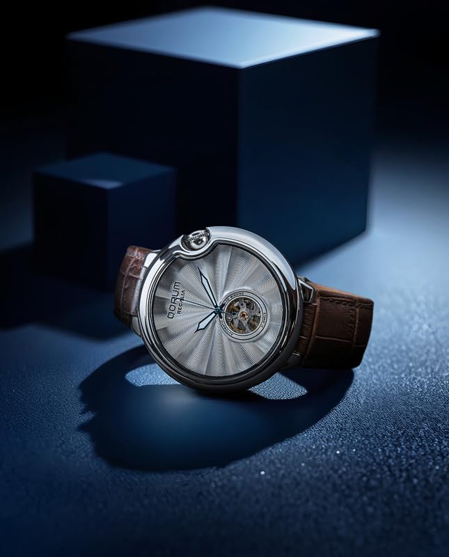 Image of QORUM Regalia Men's Automatic Watch - Silver Dial, Brown Genuine Leather Strap