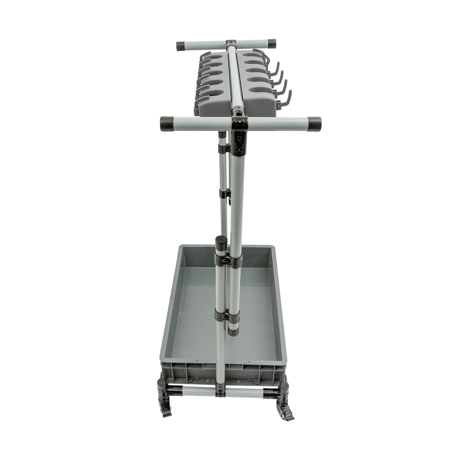 Soporte para fregona extraíble, soporte para escobas, almacenamiento para dispositivos de limpieza, altura 75-125 cm, carrito de limpieza móvil, soporte para utensilios de jardín, soporte para escobas