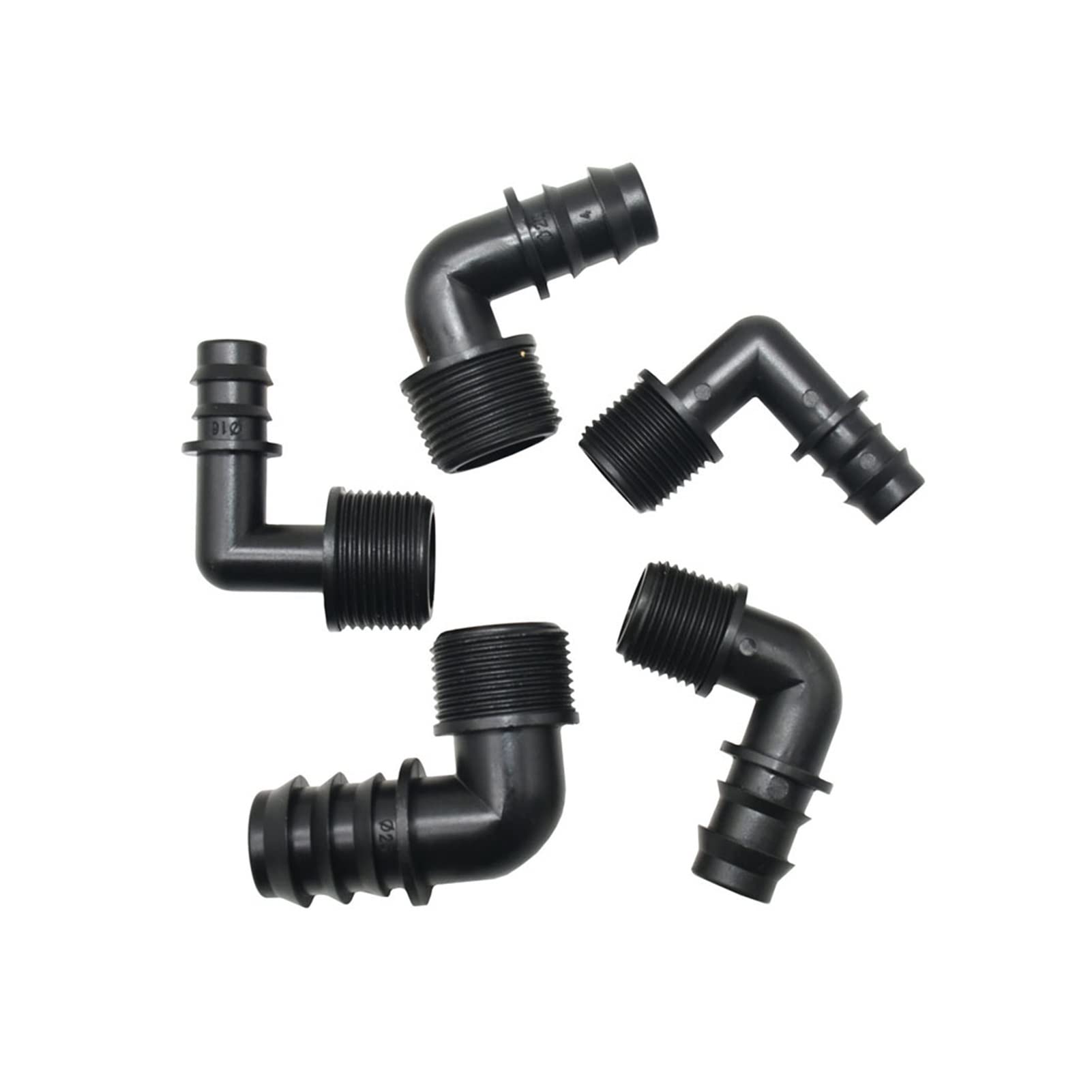 Adattatore Connettore Di Utilità Adattatore Connettore Tubo Confezida 50 Tubi da Giardino 16 Mm 20 Mm 25 Mm Raccordo Spinato a Gomito con Filettatura Esterna 1/2 3/4 1 Pollice Raccordo in Plastica Pe/