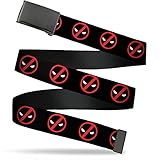 Buckle-Down mens Buckle-down Web Deadpool 1.25' Belt, Multicolor, 1.25 Wide - Fits up to 42 Pant Size US