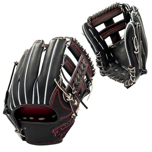 野球 Teppen てっぺん グローブ 硬式内野手用グラブ オーダーセレクトモデル MIE-L型 ブラック 二塁・遊撃手 高校野球 ボーイズリーグ 日本製 (型付け加工/要)