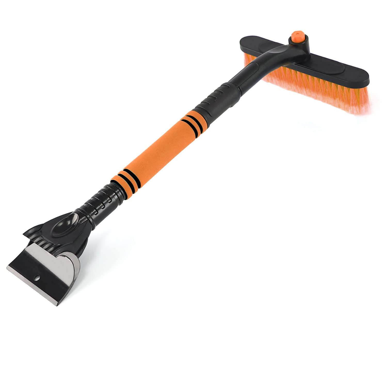 Photo 1 of *BUNDLE OF 2*  Rest-Eazzzy Snow Brush Extendable, 2 in 1 Ice Scraper for Car Windshield with Foam Grip and Rotating Brush Head, Heavy Duty ABS (Orange) 21.7X9.4X1.5in Orange