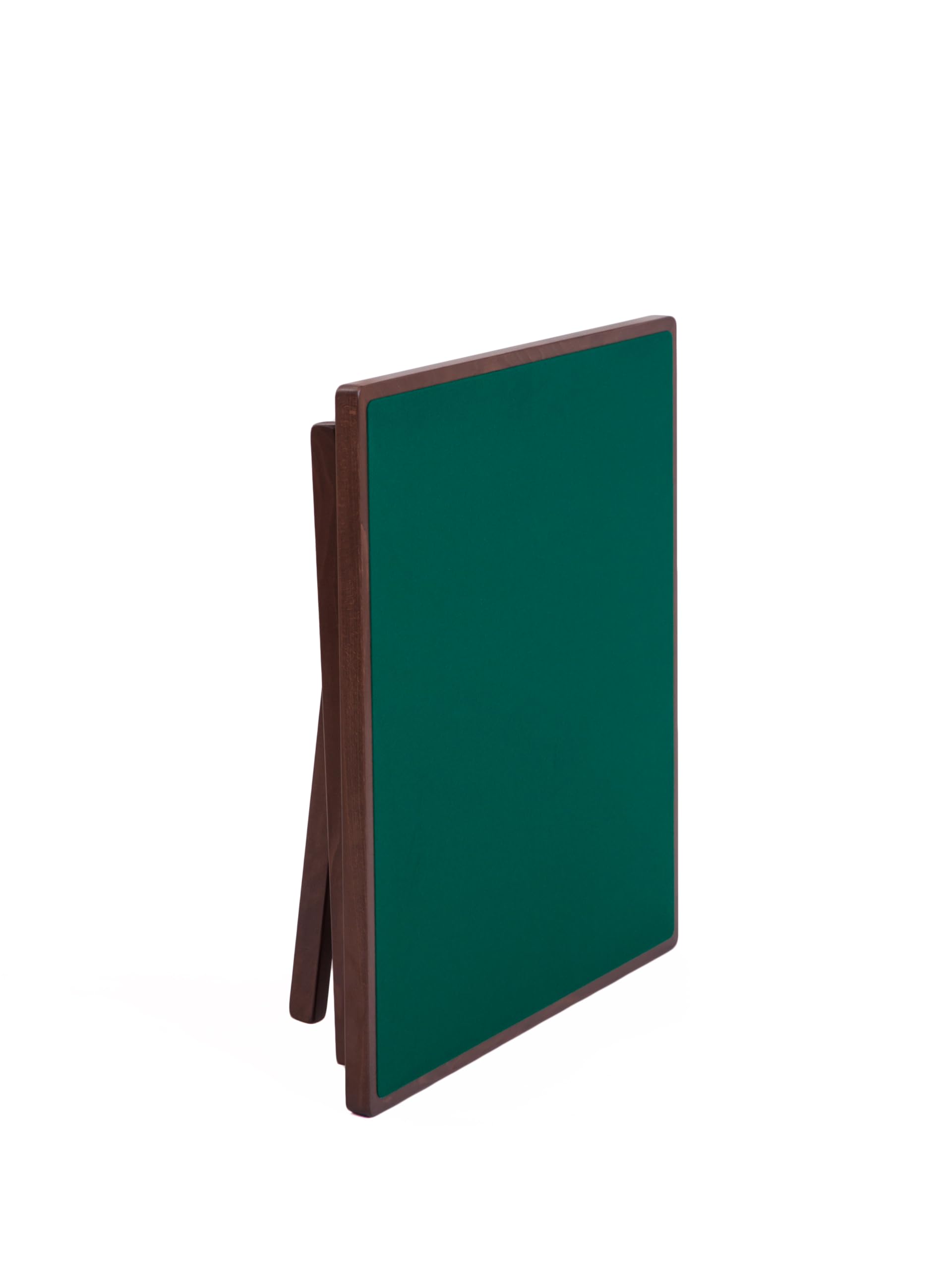 Karn Tavolo da Gioco Pieghevole Classic – Tavolo Carte Poker 80x80 in Legno Faggio Massello con Panno Verde – Salvaspazio Made in Italy