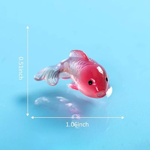 Miniatura 4 de MAOMIA 40 Pcs Miniature Koi Fish Figurines Resin Koifish Tank Decoration Fairy Garden Mini Goldfish Micro Landscape Decor Ornament