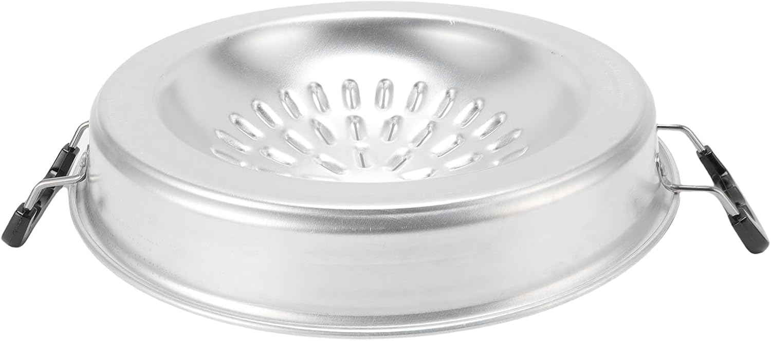 Thai Korean BBQ Grill Pan, Aluminum BBQ Grill Topper, 2 in 1 Non Stick Smoke Steak Grill Charcoal Pan Pork Hot Pot, Even Heating Barbecue Grill Plates, Camping BBQ Pan (35cm/13.78in Original Color)