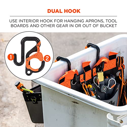 Image of Ergodyne Squids 3178 Locking Aerial Bucket Hook with Tethering Point, Fits 3 inch Lip, Attach Tool Bags or Aprons to Buckets