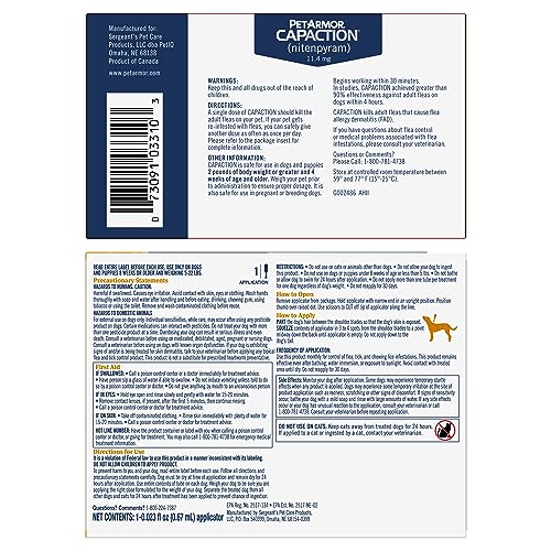 Image of PetArmor CAPACTION Oral Flea Treatment for Dogs (6 Doses) + Bonus PetArmor Plus Topical Flea & Tick Treatment & Preventative for Dogs 5-22 lbs (1 Dose)