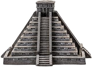 Pacific Giftware Aztec Temple Backflow Incense Burner with Intricate Stone Like Resin Design Decorative Pyramid Incense Holder for Aromatherapy and Home Decor