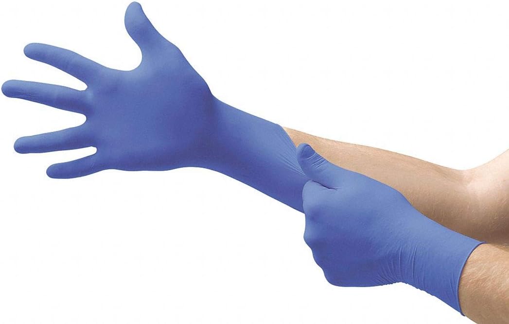 Disposable Gloves, Nitrile, M, Blue, PK200